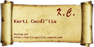 Kerti Cecília névjegykártya